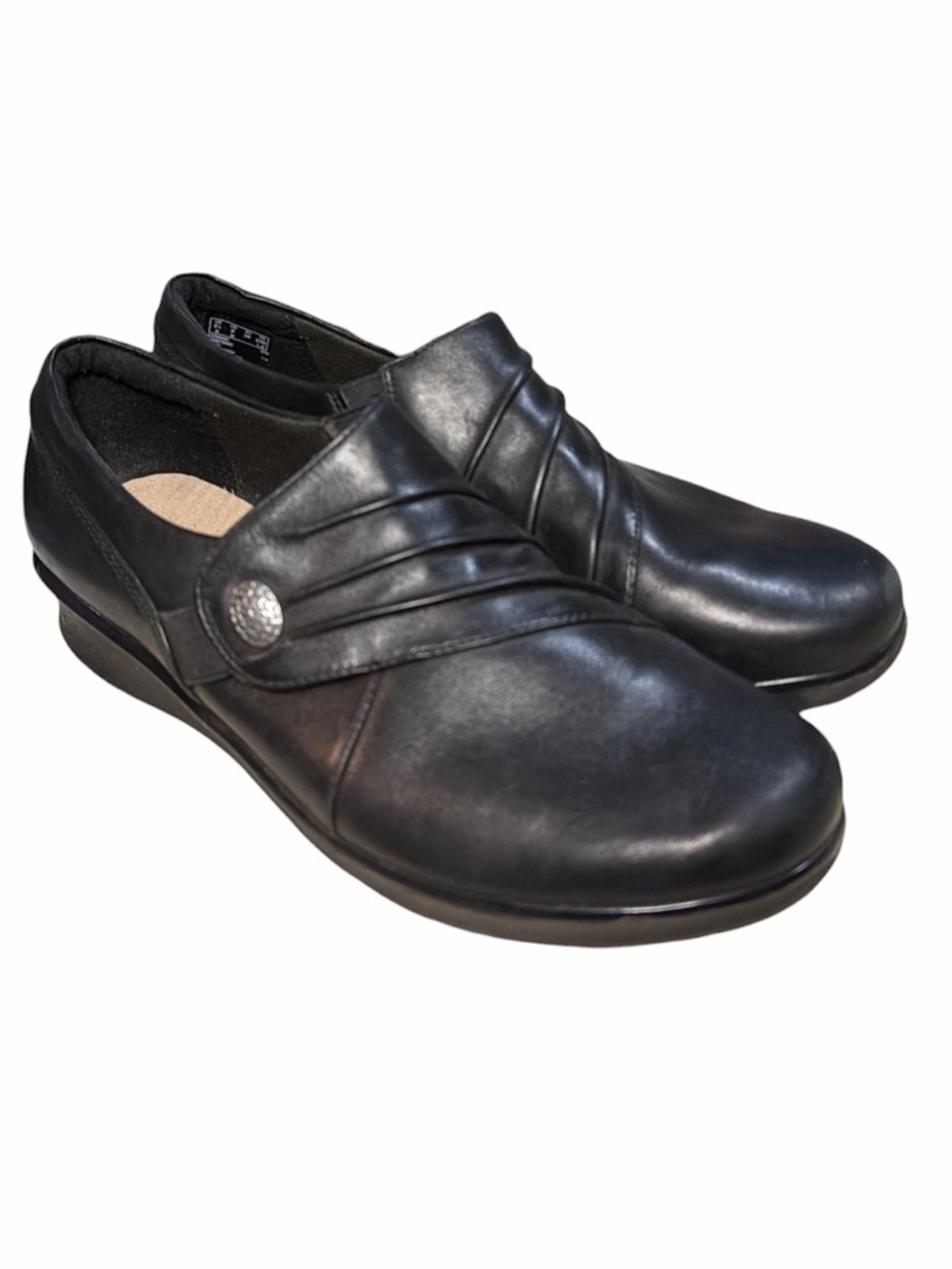 Collection by Clark’s Women's Black Slip-On Leather Comfort Shoes